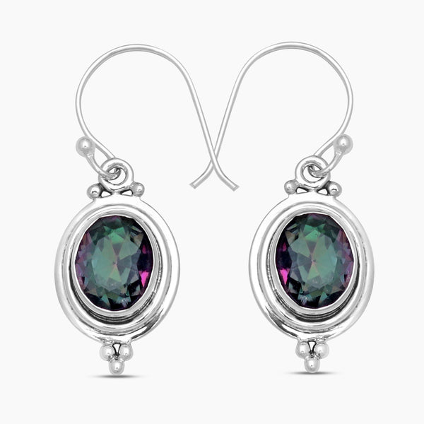 Natural Crystal Silver Earrings