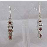 Garnet Gemstone Silver Earring