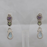 925 Sterling Silver Multistone Drop Earring