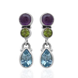 925 Sterling Silver Multistone Drop Earring