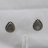 Natural Labradorite Silver Earrings