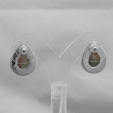Natural Labradorite Silver Studs Earrings