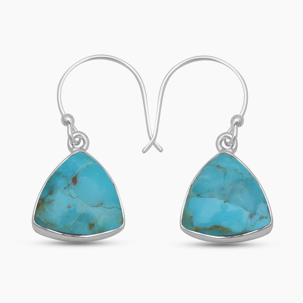 925 Sterling Silver Boulder Turquoise Earrings