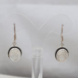 Rainbow Moonstone Silver Earrings