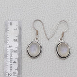 Rainbow Moonstone Silver Earrings