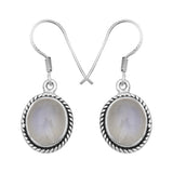 Rainbow Moonstone Silver Earrings