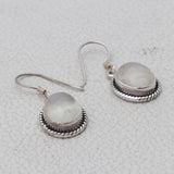 Rainbow Moonstone Silver Earrings