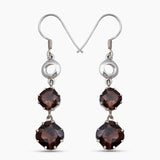 Smoky Quartz Silver Earrings