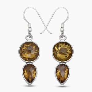 Bear Quartz Silver Earrings