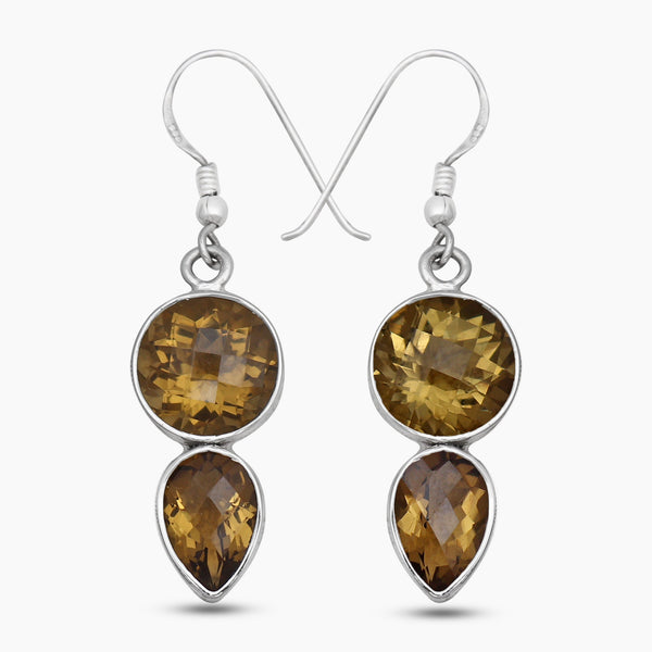 Bear Quartz Silver Earrings