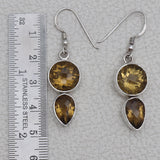 Bear Quartz Silver Earrings