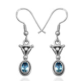 Natural Blue Topaz Silver Earrings