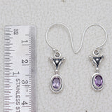 925 Starling Silver Garnet Earring