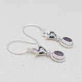 925 Starling Silver Garnet Earring