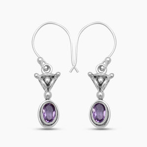 925 Sterling Silver Garnet Earrings