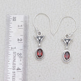 925 Starling Silver Garnet Earring