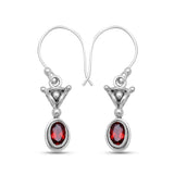 925 Starling Silver Garnet Earring