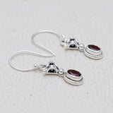 925 Starling Silver Garnet Earring