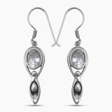 Natural Crystal Silver Earrings