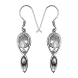 Natural Crystal Silver Earrings