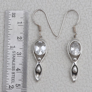 Natural Crystal Silver Earrings