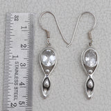 Natural Crystal Silver Earrings