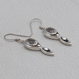 Natural Crystal Silver Earrings