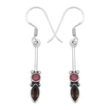 Natural Smoky Quartz Silver Earrings