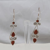 Natural Sponge Coral Silver Earrings