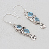 Blue Topaz Silver Earrings