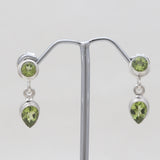 925 Sterling Silver Peridot Drop Earrings