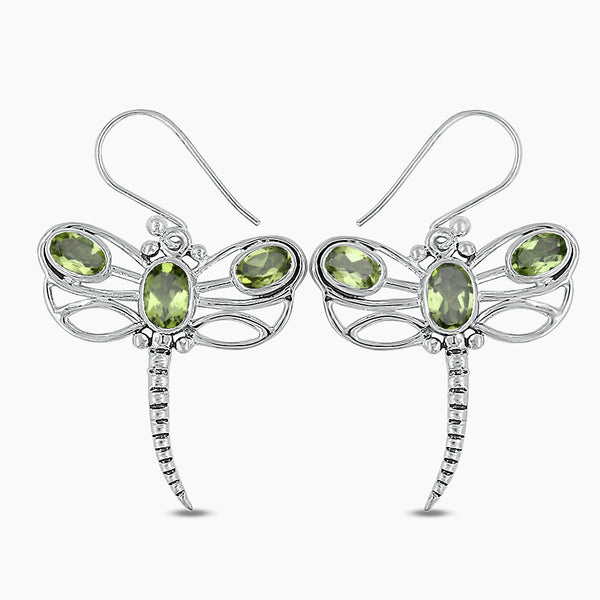 Dragonfly Blue Topaz Silver Earrings