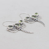 Dragonfly Blue Topaz Silver Earrings