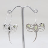 Dragonfly Blue Topaz Silver Earrings