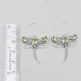 Dragonfly Blue Topaz Silver Earrings