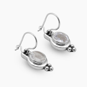 Crystal Quartz Silver Earrings