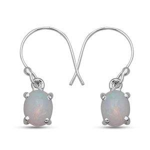 925 Sterling Silver Ethiopian Opal Earrings