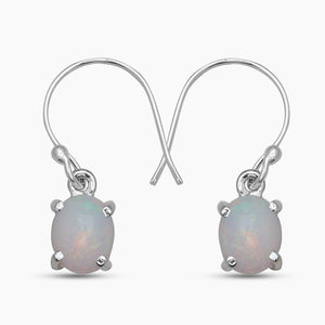 925 Sterling Silver Ethiopian Opal Earrings