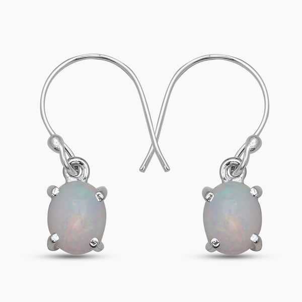 925 Sterling Silver Ethiopian Opal Earrings
