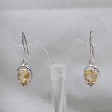 Natural Citrine Silver Earrings