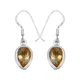 Natural Citrine Silver Earrings