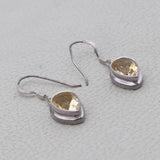 Natural Citrine Silver Earrings