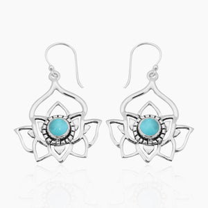 Mexican Turquoise Silver Earrings
