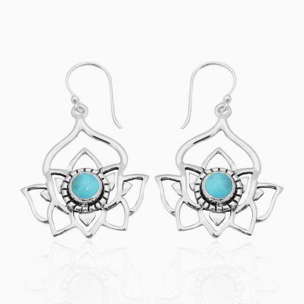 Mexican Turquoise Silver Earrings