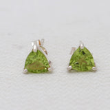 Peridot Silver Stud Earrings