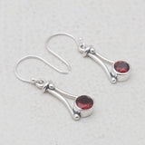 Garnet Silver Earrings