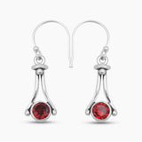 Garnet Silver Earrings