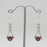Garnet Silver Earrings