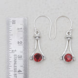 Garnet Silver Earrings