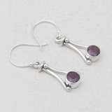 Garnet Silver Earrings